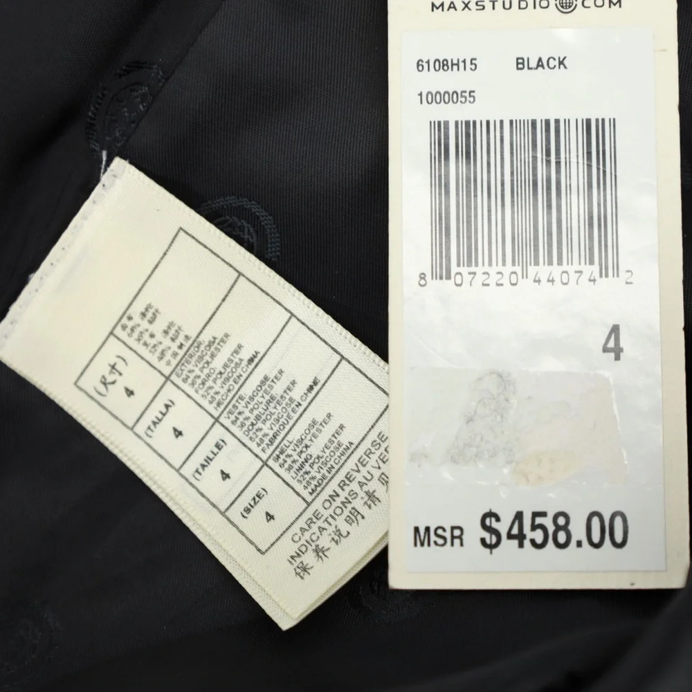 Max Studio Leon‎ Max Limited Edition Textured Ruffle Hem Skirt Size 4 Lined $458